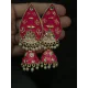 Hand Painted Leaf Shape Pearls Droppings Enameled Designer Earrings Hand Painted Leaf Shape Pearls Droppings Enameled Designer Earrings