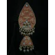 Hand Painted Leaf Shape Pearls Droppings Enameled Designer Earrings Hand Painted Leaf Shape Pearls Droppings Enameled Designer Earrings