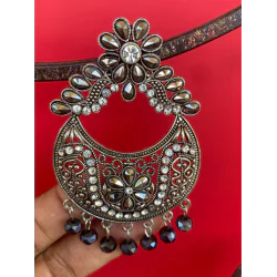Traditional Kundan Dangle Black Stud Earrings for women