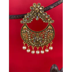 Traditional Kundan Dangle Pearl Stud Earrings for women