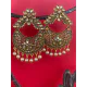 Traditional Kundan Dangle Pearl Stud Earrings for women