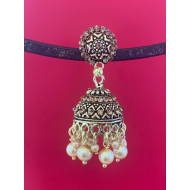 Gold and Black Colors Beads Vintage Drop Beautiful Jhumka Earrings