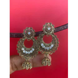 Gold plated Flower design Jhumka Earring