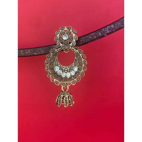 Gold plated Flower design Jhumka Earring Gold plated Flower design Jhumka Earring