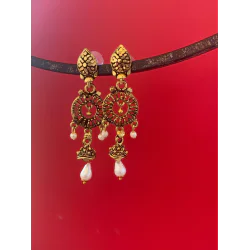 Pearl Hangings Gold Plated Handmade Traditional Earring