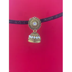 Sun Flower design Stone Work Gold plated Jhumka Earring