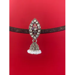 Oval New Design Stone Works Jhumka Earring