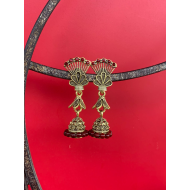 Gold Plated Handmade Jhumka Earrings