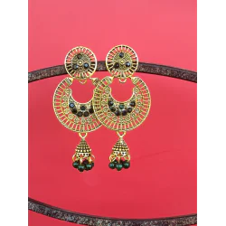 Gold Plated Circle Studs Light weight Jhumka Earrings