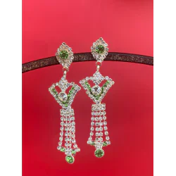 Heart Design Crystal Chandelier Drop Earrings
