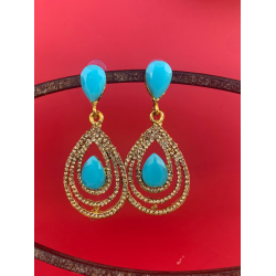 Cluster Large Oval Dangle Statement Earrings