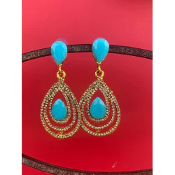 Cluster Large Oval Dangle Statement Earrings