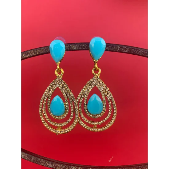Cluster Large Oval Dangle Statement Earrings