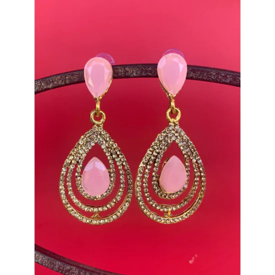 Cluster Large Oval Dangle Statement Earrings