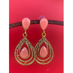 Cluster Large Oval Dangle Statement Earrings