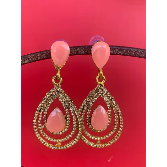 Cluster Large Oval Dangle Statement Earrings