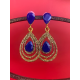 Cluster Large Oval Dangle Statement Earrings