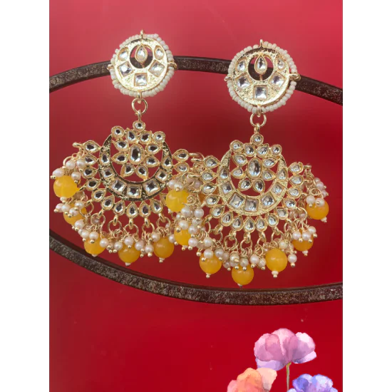 Kundan Handcrafted Gold Plated Chandbali Earrings