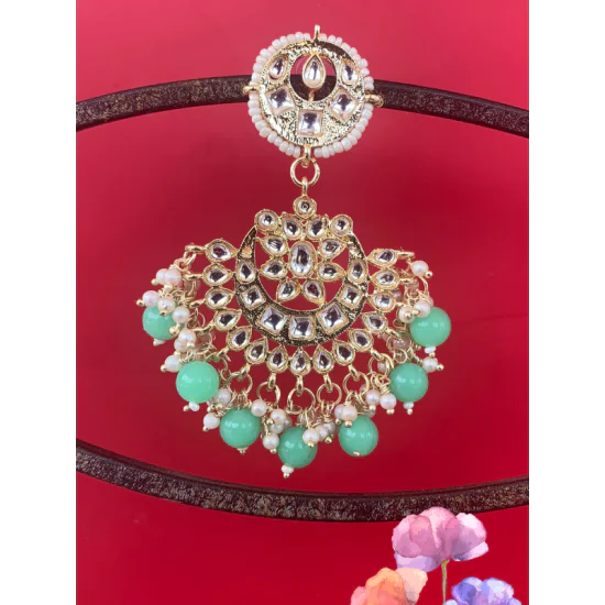 Kundan Handcrafted Gold Plated Chandbali Earrings