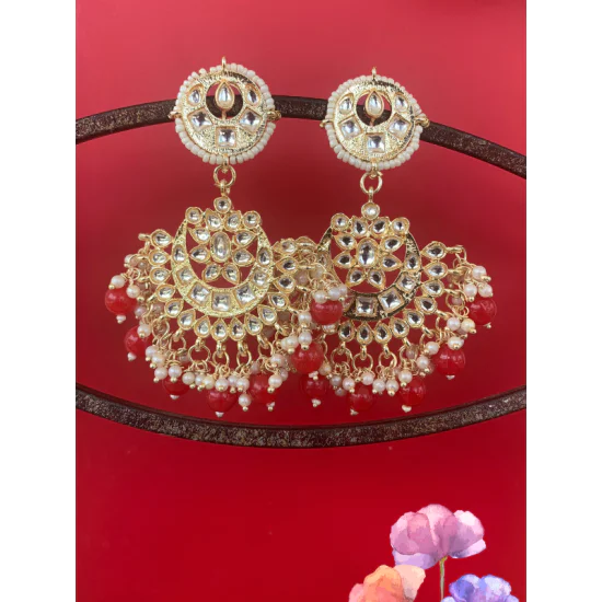 Kundan Handcrafted Gold Plated Chandbali Earrings
