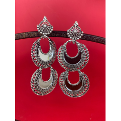 Fashion Silver Color Mirror Designer Earrings