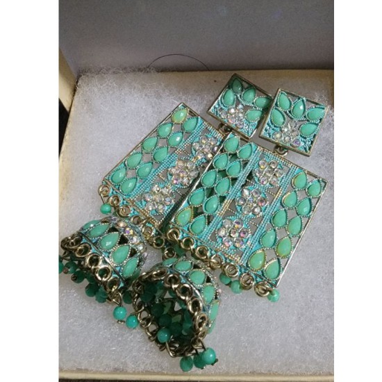 Elegant Gold Plated Chaandbali Long Hanging Jhumkas Dangle Earrings