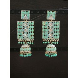 Elegant Gold Plated Chaandbali Long Hanging Jhumkas Dangle Earrings