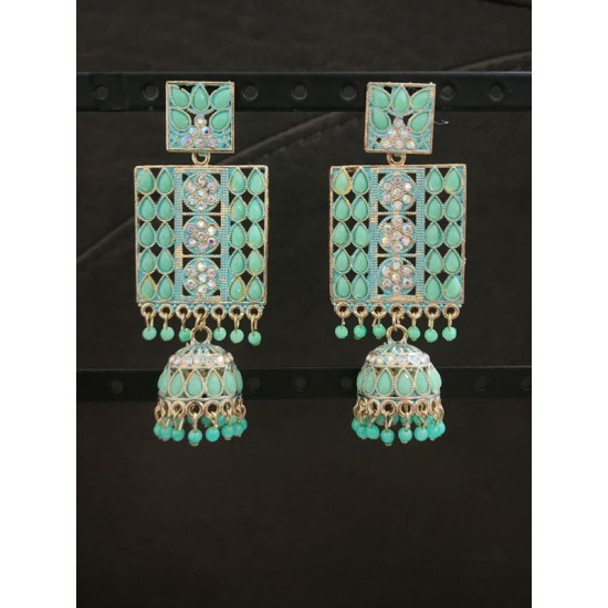 Elegant Gold Plated Chaandbali Long Hanging Jhumkas Dangle Earrings