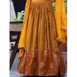 Chinnon Floral Print with Foil Designer Wedding Lehenga Choli