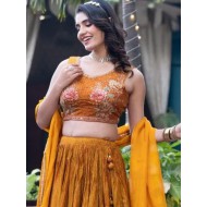 Chinnon Floral Print with Foil Designer Wedding Lehenga Choli
