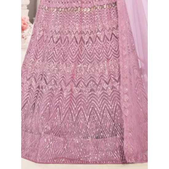 Light Purple Pink Heavy Net Fancy Embroidery Lehenga Choli Readymade Light Purple Pink Heavy Net Fancy Embroidery Lehenga Choli Readymade