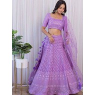 Georgette Sequence Embroidery Wedding Lehenga Choli Readymade