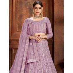 Heavy Net Purple Pink Fancy Embroidery Lehenga Choli Readymade