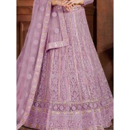Heavy Net Purple Pink Fancy Embroidery Lehenga Choli Readymade