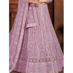 Heavy Net Purple Pink Fancy Embroidery Lehenga Choli Readymade