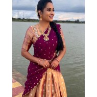 Kanjiveram Silk Half Saree Lehenga Choli Party Wear