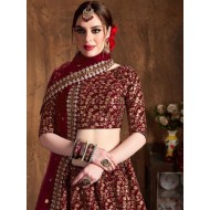 Raw Silk Heavy Embroidery Wedding Lehenga Choli Readymade