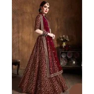 Raw Silk Heavy Embroidery Wedding Lehenga Choli Readymade