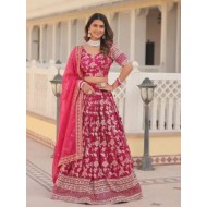 Viscose Jacquard Embroidered Lehenga Choli Readymade