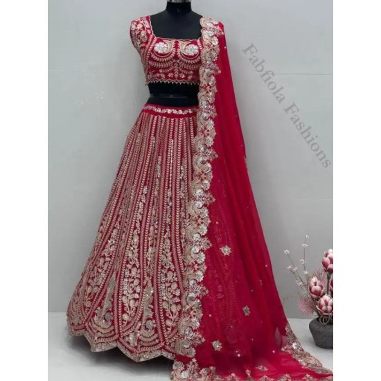 Beautiful Georgette Sequins Designer Wedding Lehenga Choli Readymade Beautiful Georgette Sequins Designer Wedding Lehenga Choli Readymade