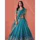 Beautiful Heavy Embroidery Blue Fancy Net Lehenga Choli Readymade Beautiful Heavy Embroidery Blue Fancy Net Lehenga Choli Readymade