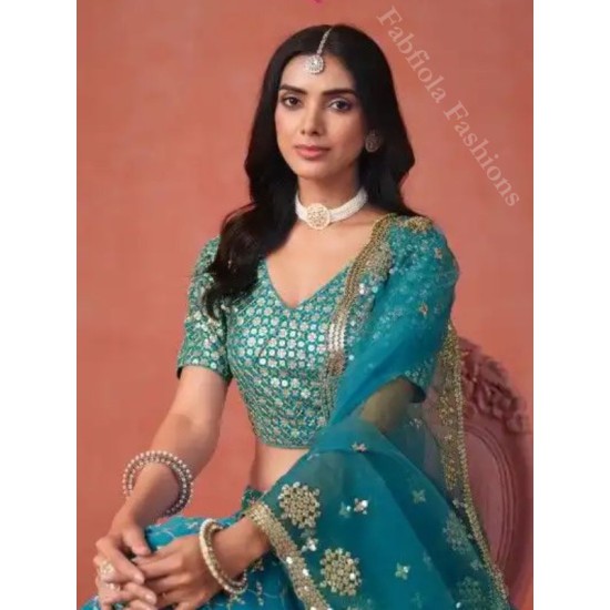 Beautiful Heavy Embroidery Blue Fancy Net Lehenga Choli Readymade Beautiful Heavy Embroidery Blue Fancy Net Lehenga Choli Readymade