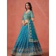 Beautiful Heavy Embroidery Blue Fancy Net Lehenga Choli Readymade Beautiful Heavy Embroidery Blue Fancy Net Lehenga Choli Readymade