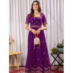 Georgette Designer Embroidered Anarkali Gown