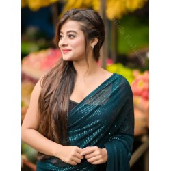 Georgette Fancy Sequin Designer Ready to Wear One Minute Saree