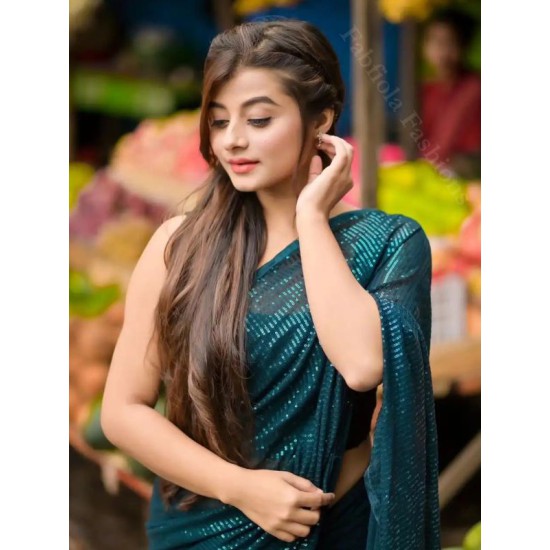 Georgette Fancy Sequin Designer Ready to Wear One Minute Saree Georgette Fancy Sequin Designer Ready to Wear One Minute Saree
