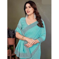Georgette Fancy Stone Designer Ready to Wear One Minute Saree