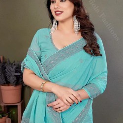 Georgette Fancy Stone Designer Ready to Wear One Minute Saree