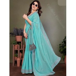 Georgette Fancy Stone Designer Ready to Wear One Minute Saree
