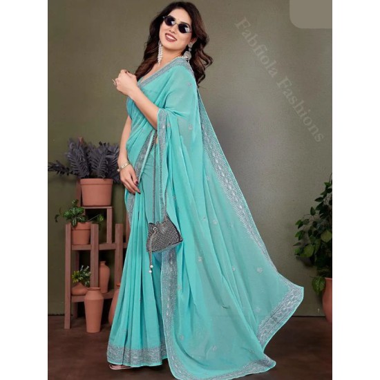 Georgette Fancy Stone Designer Ready to Wear One Minute Saree Georgette Fancy Stone Designer Ready to Wear One Minute Saree